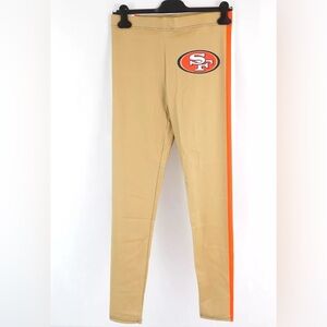 NEW San Francisco 49ers NFL Gold/Red Full-Length Yoga Leggings Womens Sz M or XL